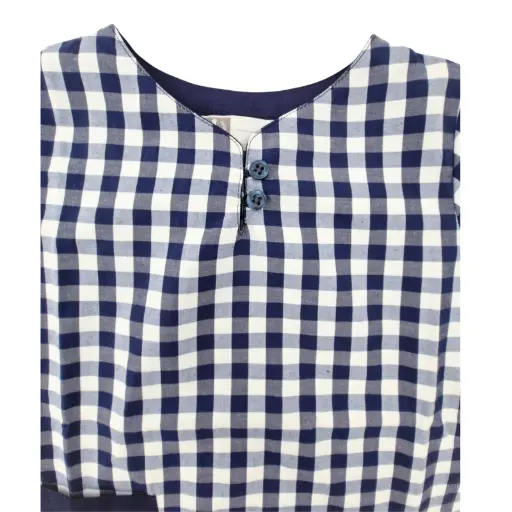 Tablier Vichy bleu marine