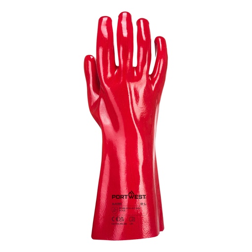 Gantelet PVC rouge 35 cm – lot de 12 paires – Portwest A435