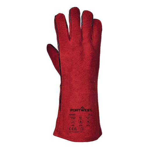 Gant soudeur cuir refendu manchette 35 cm – Portwest A500