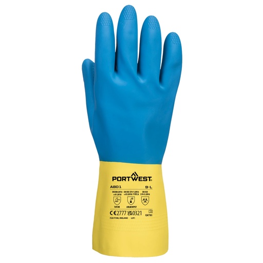 Gant latex double enduction chimie – lot de 12 paires – Portwest A801