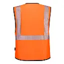 PORTPW309 - Gilet Multipoches haute-visibilité PW3 - OrangeNoir(2).webp
