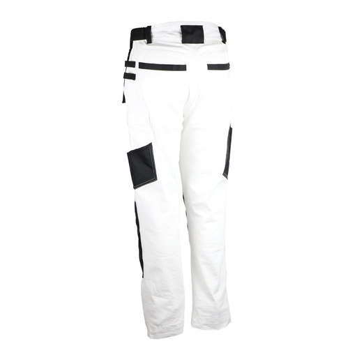 Pantalon de peintre coton stretch blanc/noir – Singer PLATRO