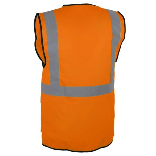 Gilet haute visibilité multipoche zippé orange – Singer GARO