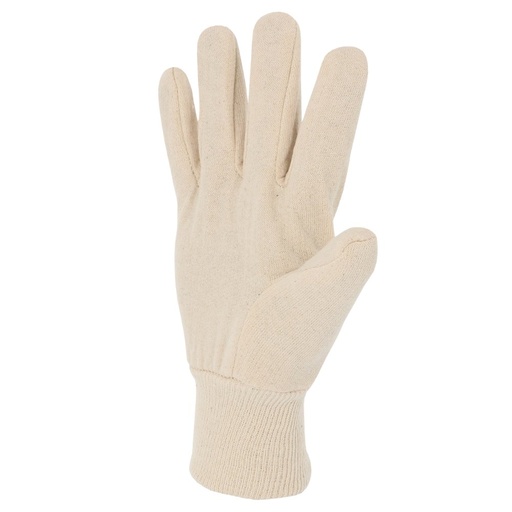 Gant coton Jersey écru, poignet tricot (lot de 10 paires) – Singer 400JE