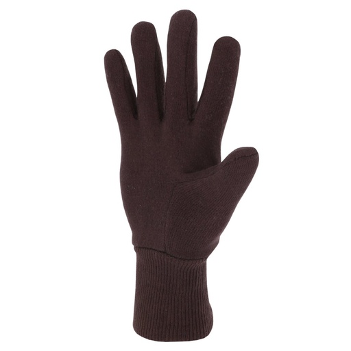 Gant coton jersey marron, poignet tricot (lot de 10 paires) – Singer 400JM