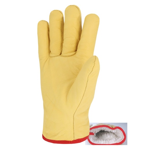 Gant tout fleur bovin jaune, fourré acrylique (lot de 5 paires) – Singer 56GYPA00