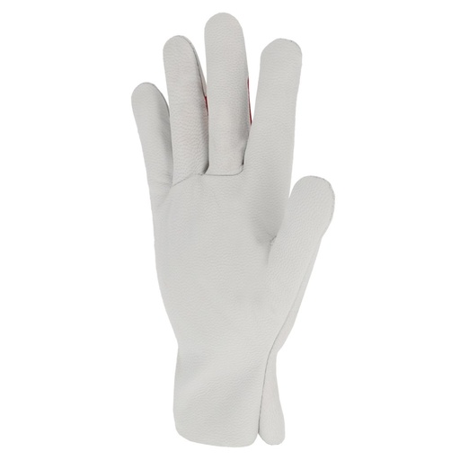 Gant paume fleur de chèvre, dos interlock rouge (lot de 10 paires) – Singer CHV56IR