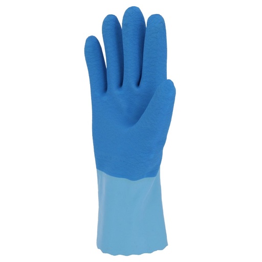 Gant chimique latex sur support coton 300 mm, type B bleu (lot de 10 paires) – Singer LAT3130