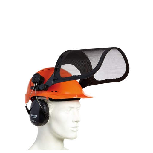 Kit forestier constitué d'un casque, d'un antibruit et d'une visière grillagée – Singer FOREST1