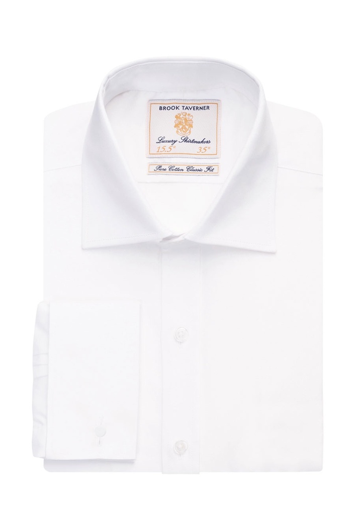Chemise Chester popeline poignets mousquetaires Brook Taverner 7642