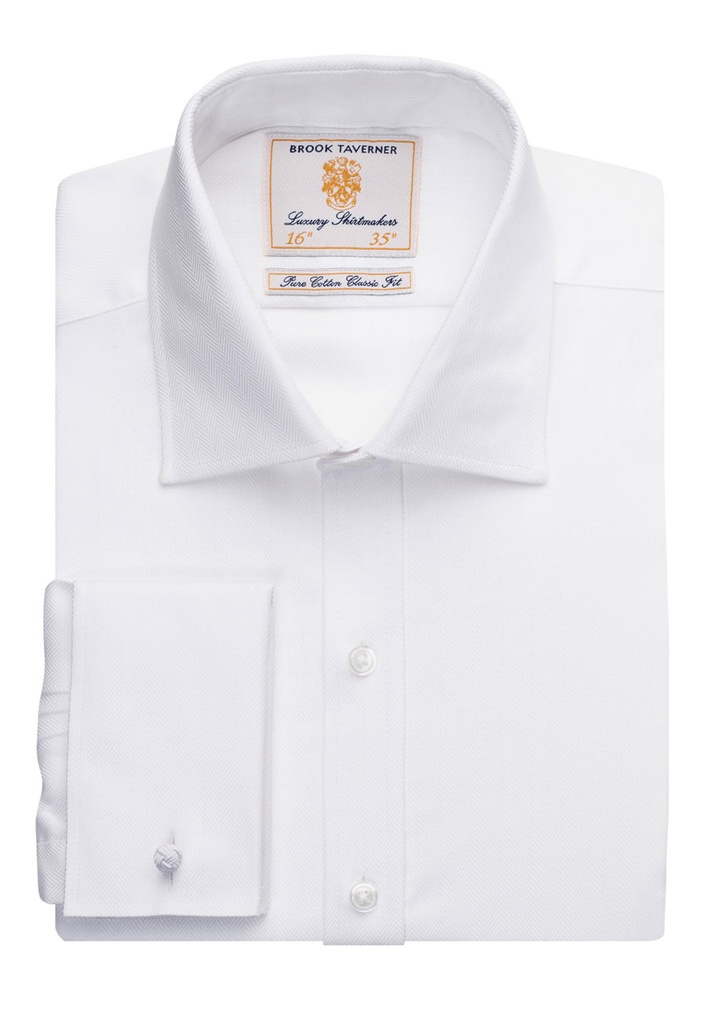 Chemise Andora coton à chevrons poignets mousquetaires Brook Taverner 7656
