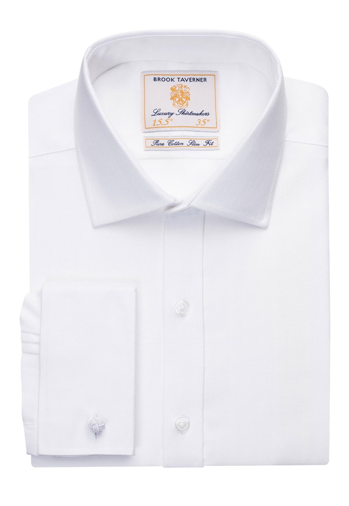 Chemise Prato coton à chevrons slim Brook Taverner 7720