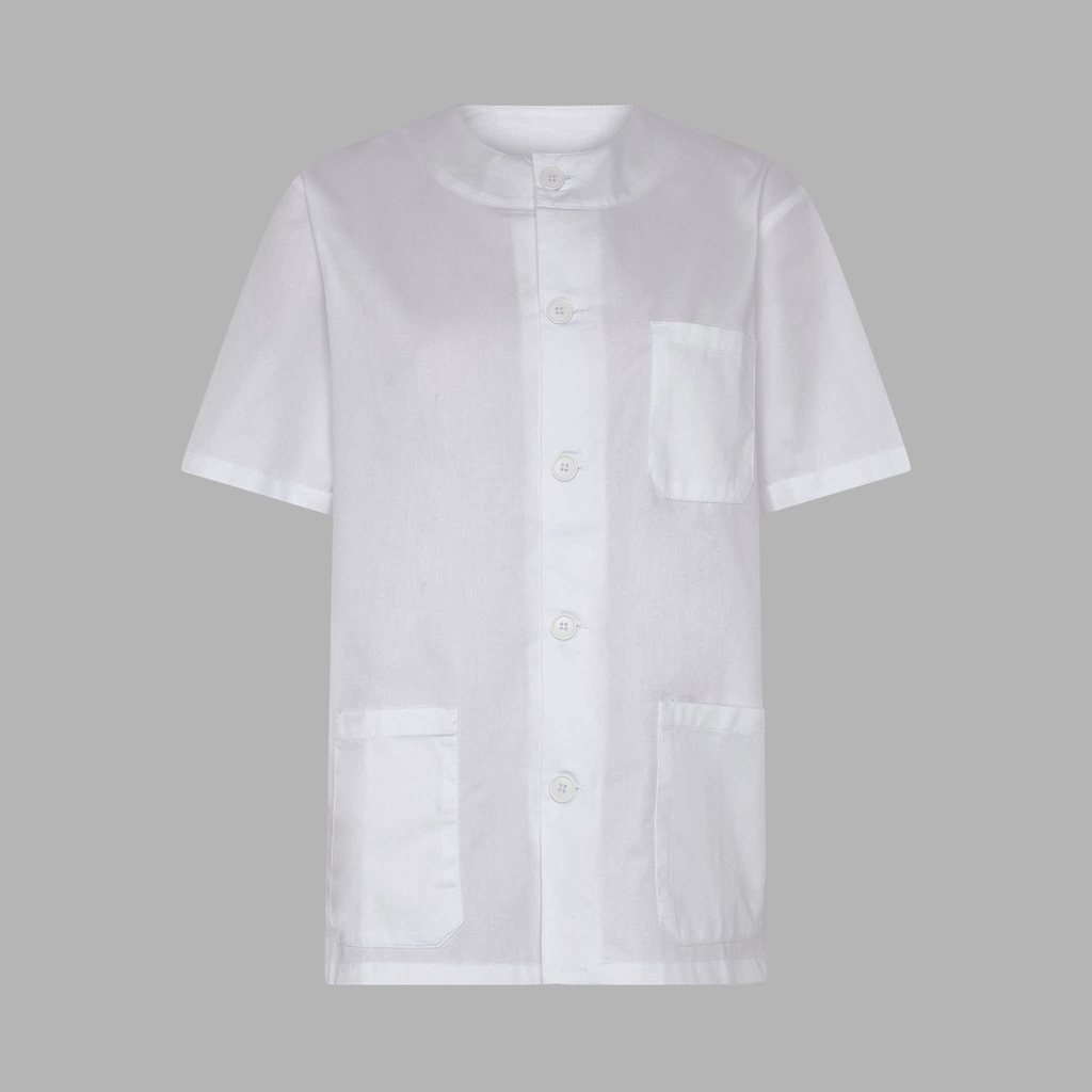 Tunique médicale unisexe boutonnée sergé blanc – Gary's 602000