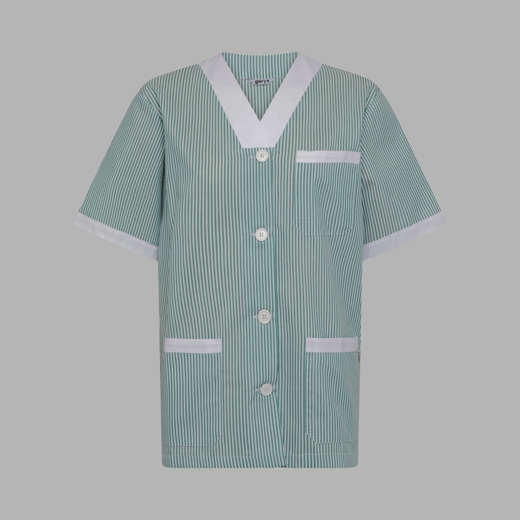 Tunique médicale unisexe col v ouvert vichy bicolore – Gary's 652000