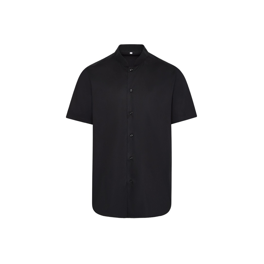Chemise homme manches courtes col mao slim fit élasthanne – Gary's 260007