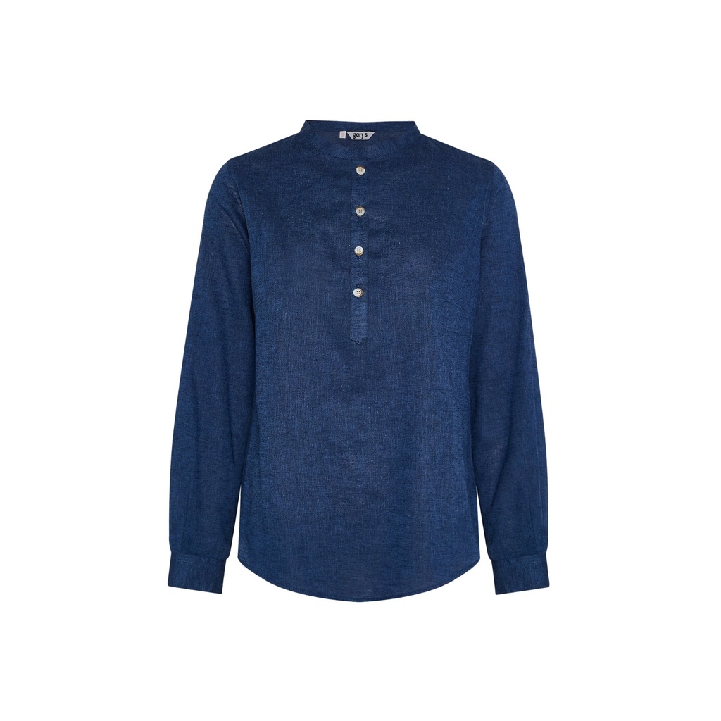 Chemise femme Lin/coton col mao Kaula – Gary's 210006