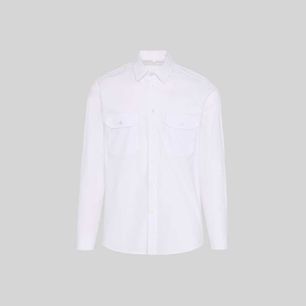 Chemise unisexe Épaulettes manches longues élasthanne – Gary's 260008