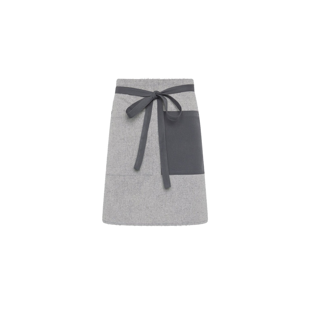 Tablier court avec poche et bandes Combinées 45X74 cm – Gary's 100045