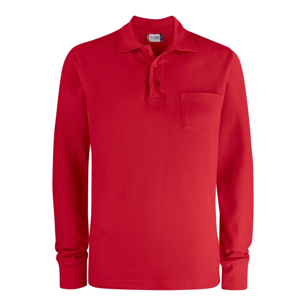 Polo manches longues Basic Pocket – Clique 028235