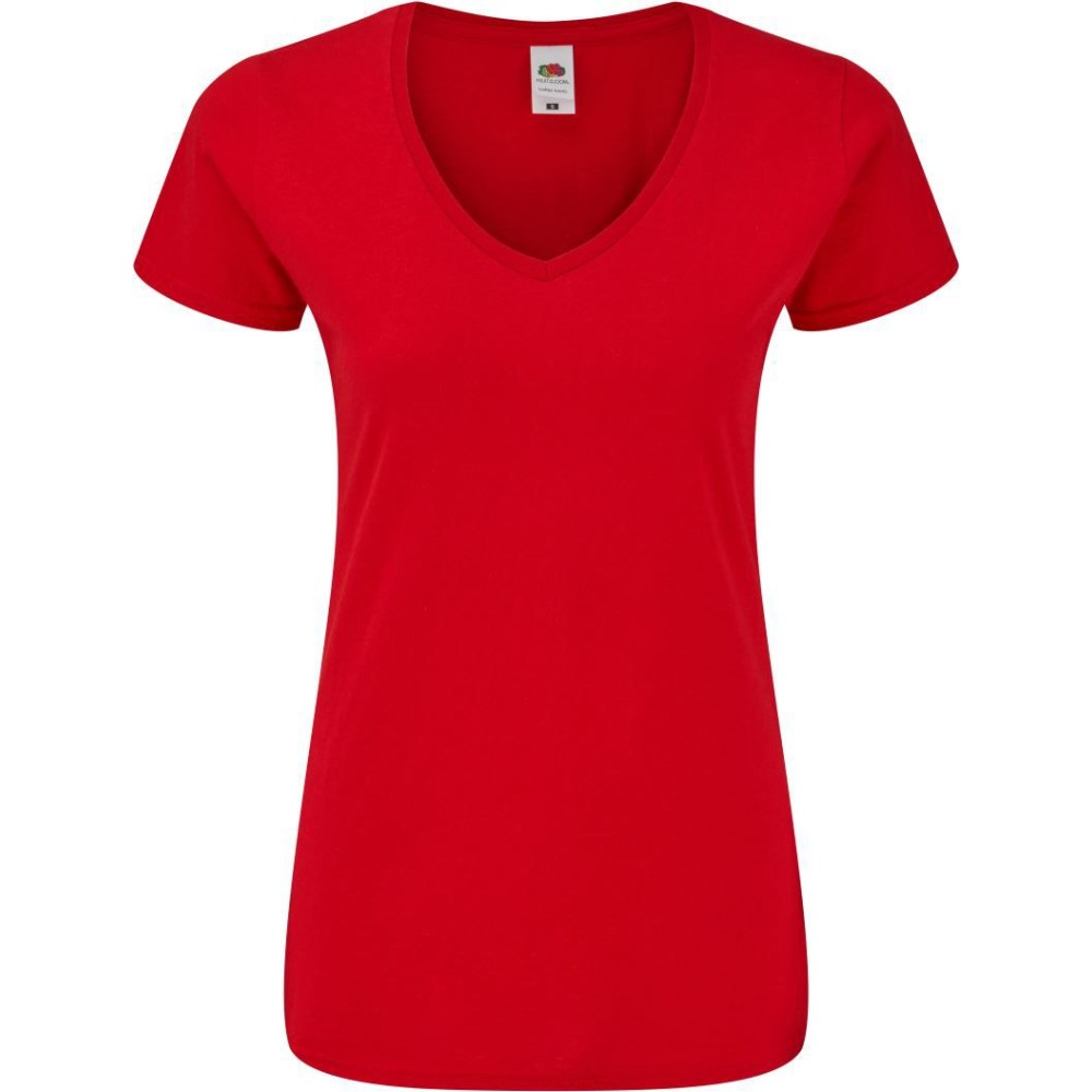 T-shirt col V 150 g femme – Fruit of the Loom Lady-Fit Iconic 150 V-Neck T