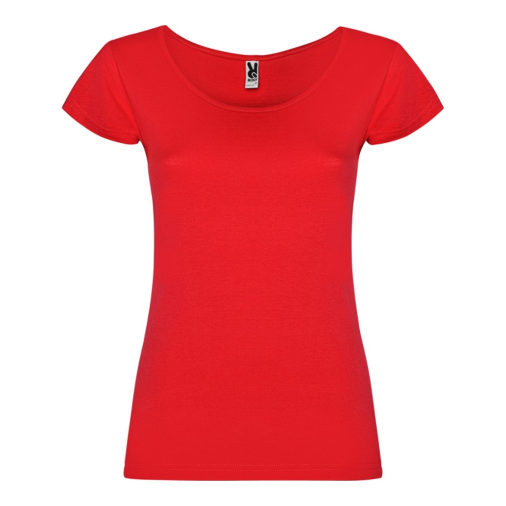T-shirt ajusté à manches courtes avec large encolure ronde bordée de tissu assorti Guadalupe – Roly CA6647
