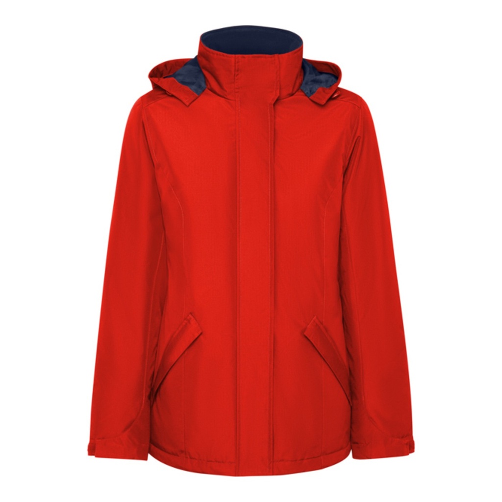 Parka rembourrée avec capuche amovible et réglages élastiques, déperlante et coupe-vent America femme – Roly PK5073