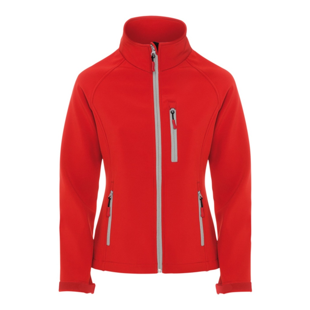 Veste softshell 2 couches avec fermeture à glissière sur le devant inversée contrastée Antartida femme – Roly SS6433