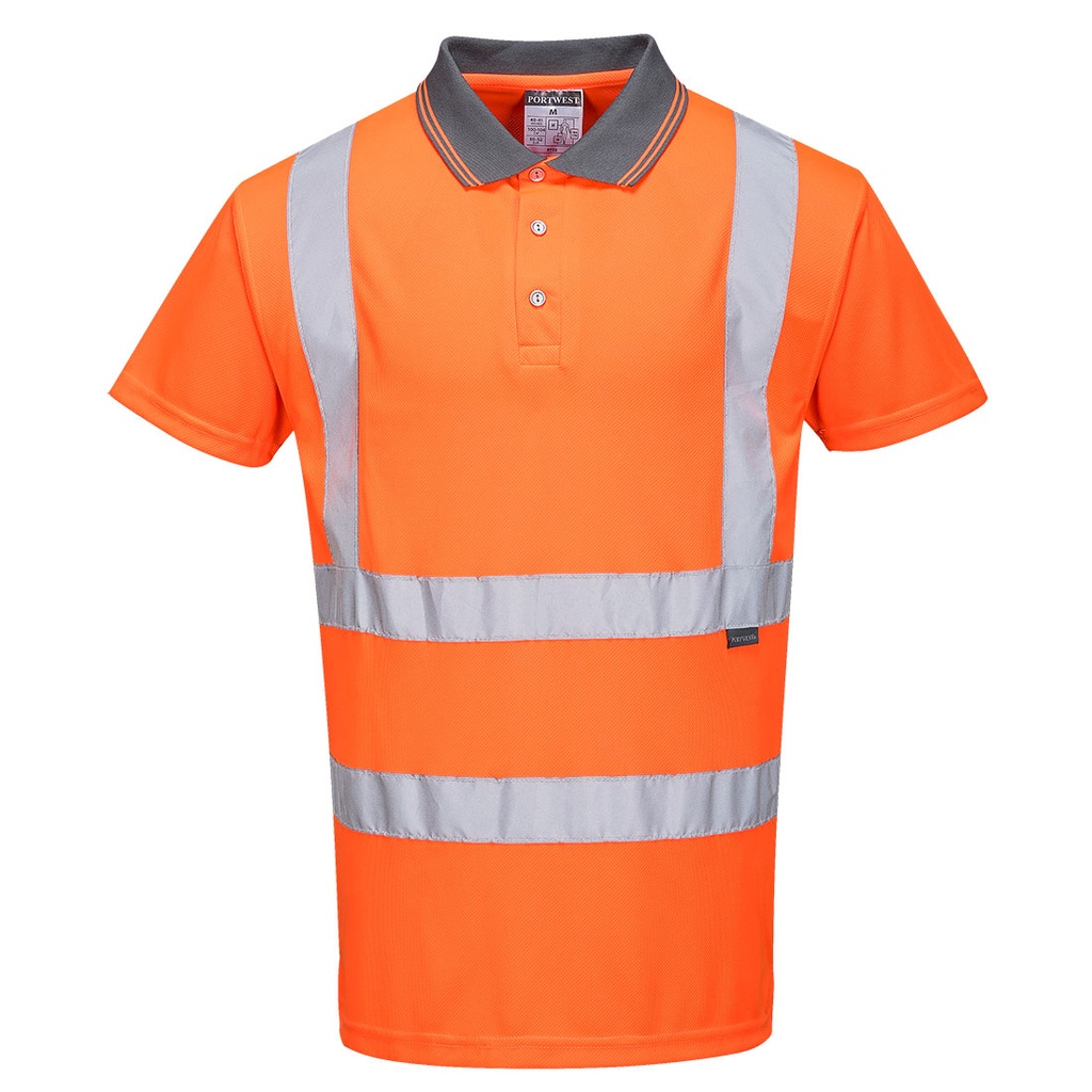 Polo haute visibilité orange RIS ferroviaire – Portwest RT22