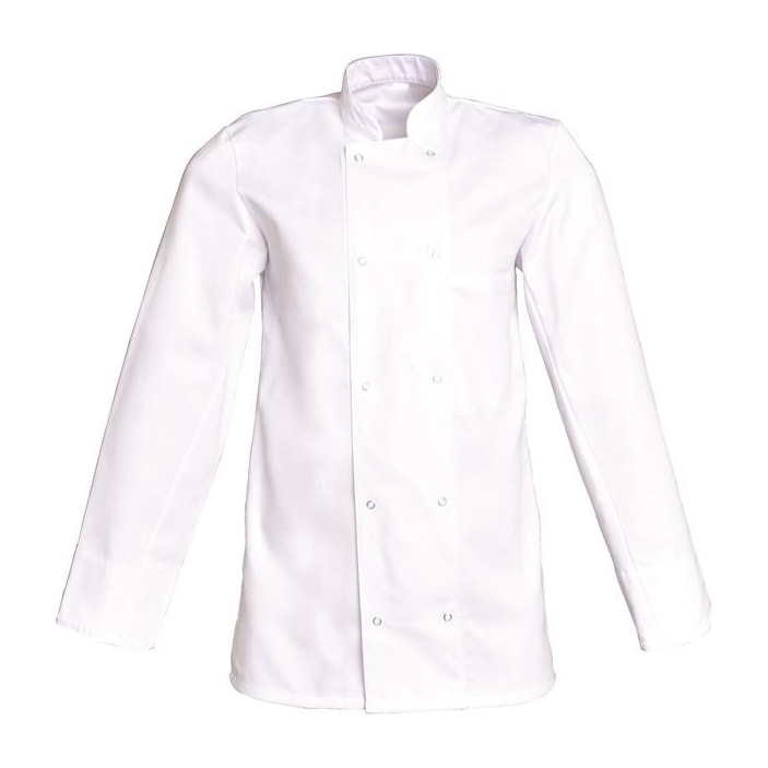 Veste de cuisine mixte manches longues à pressions David polycoton – SNV DAVLP003