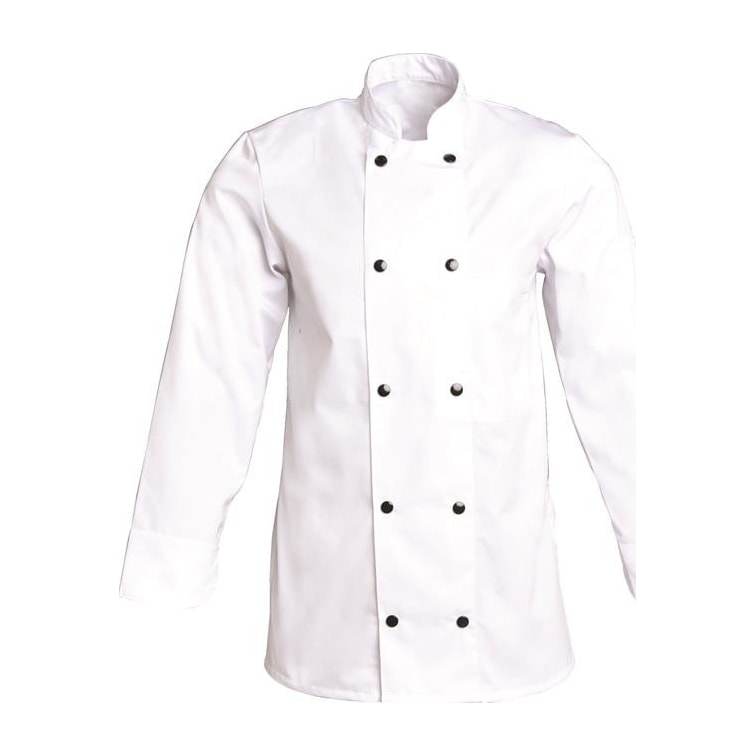 Veste de cuisine mixte manches longues à pressions Fabrice polycoton – SNV FABLC006