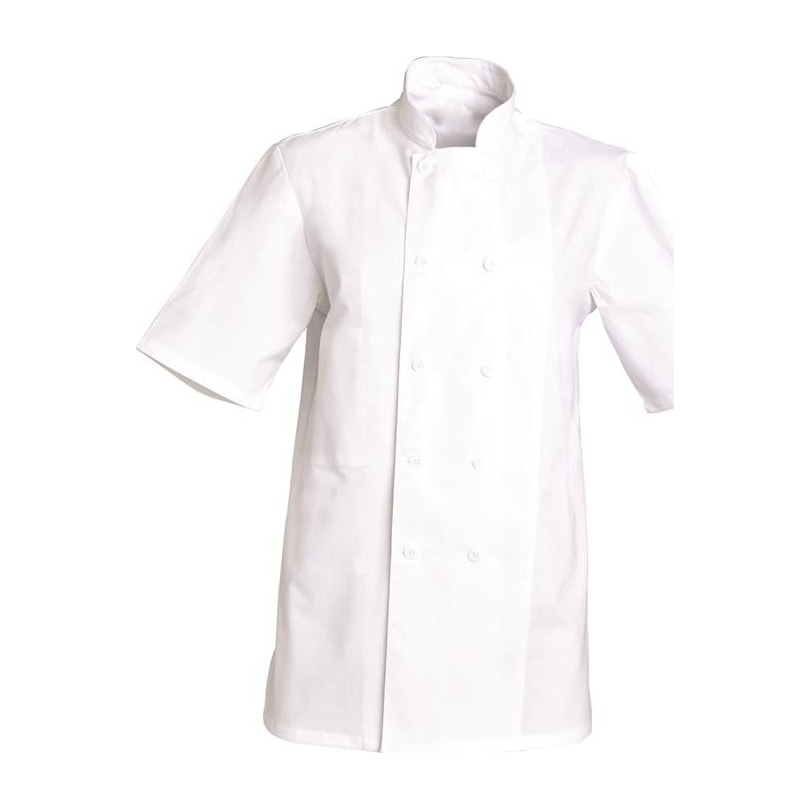 Veste de cuisine mixte manches courtes à pressions Michel coton – SNV MICCB002