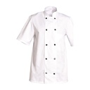 Veste de cuisine mixte manches courtes à pressions Fabrice polycoton – SNV FABCC006