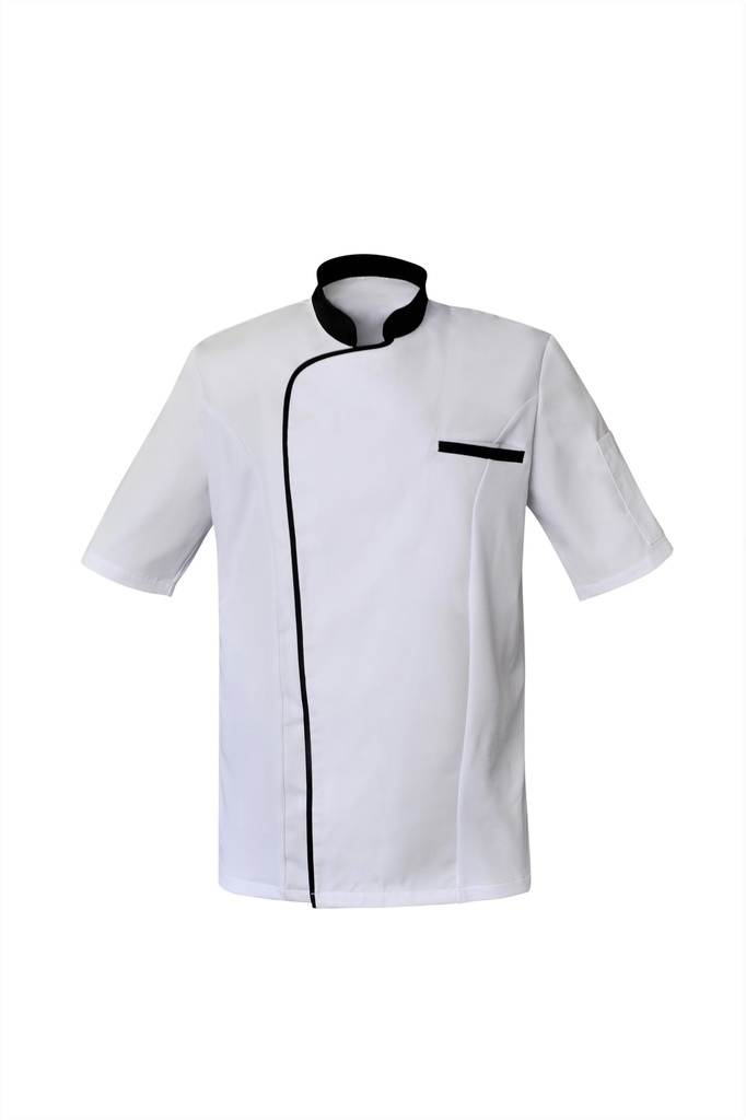 Veste de cuisine homme manches courtes à pressions Zack polycoton – SNV ZACKMC0
