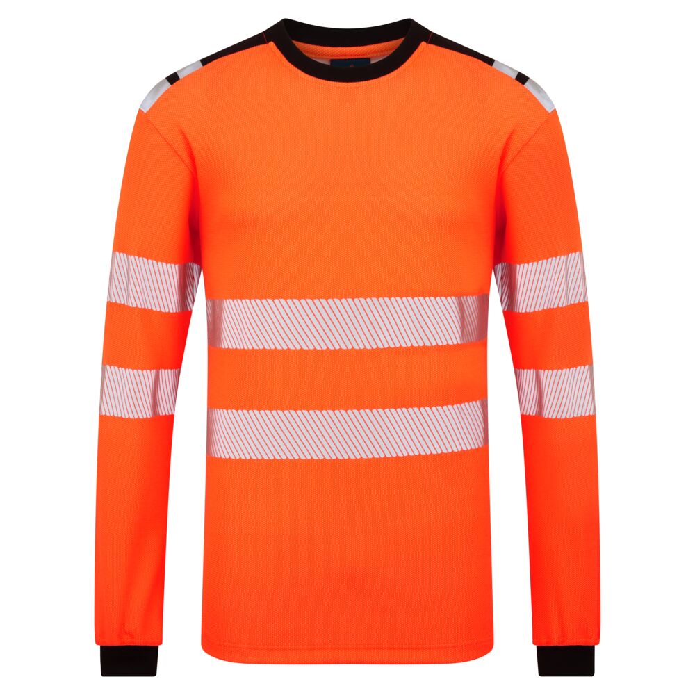 T-shirt ignifugé haute visibilité orange manches longues PW3 – Portwest FR736