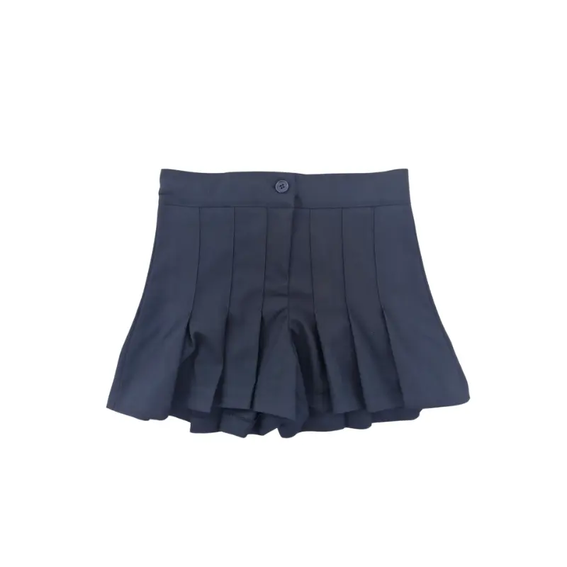 Jupe short plissée Monica bleu marine