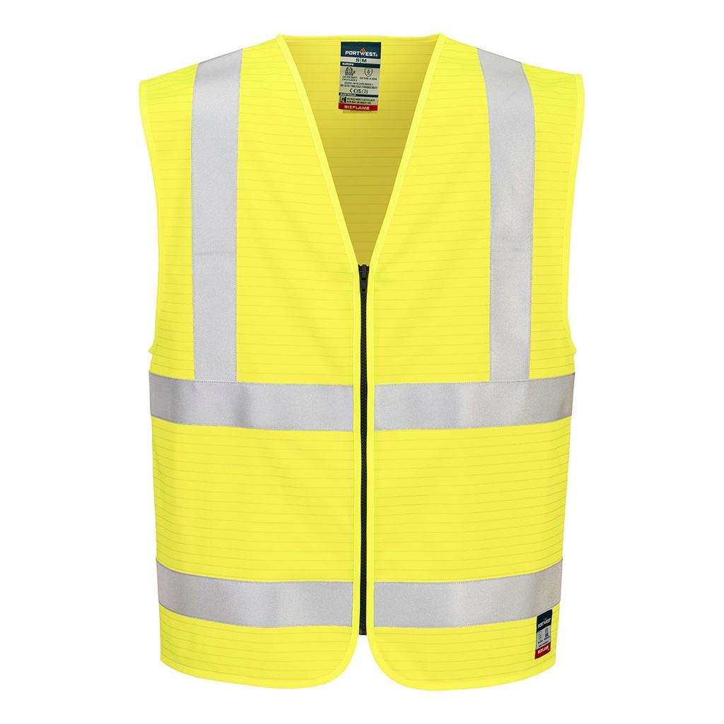Gilet haute visibilité ignifugé antistatique zippé Bizflame – Portwest FR615