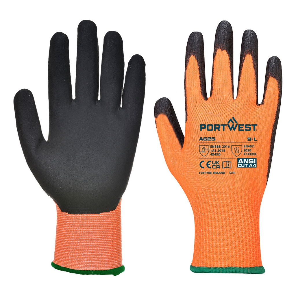 Gant anti-coupure D haute visibilité PU – Portwest A625