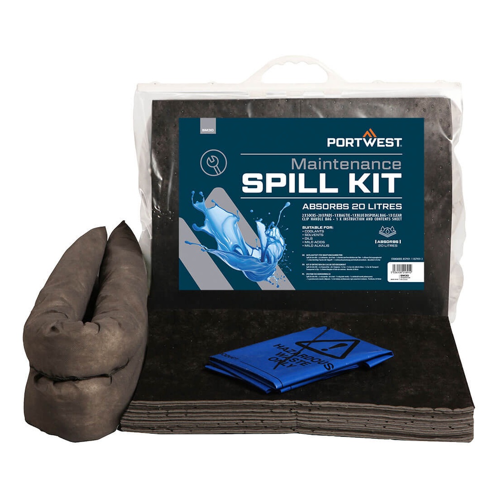Kit absorbant maintenance 20 litres – Portwest SM30