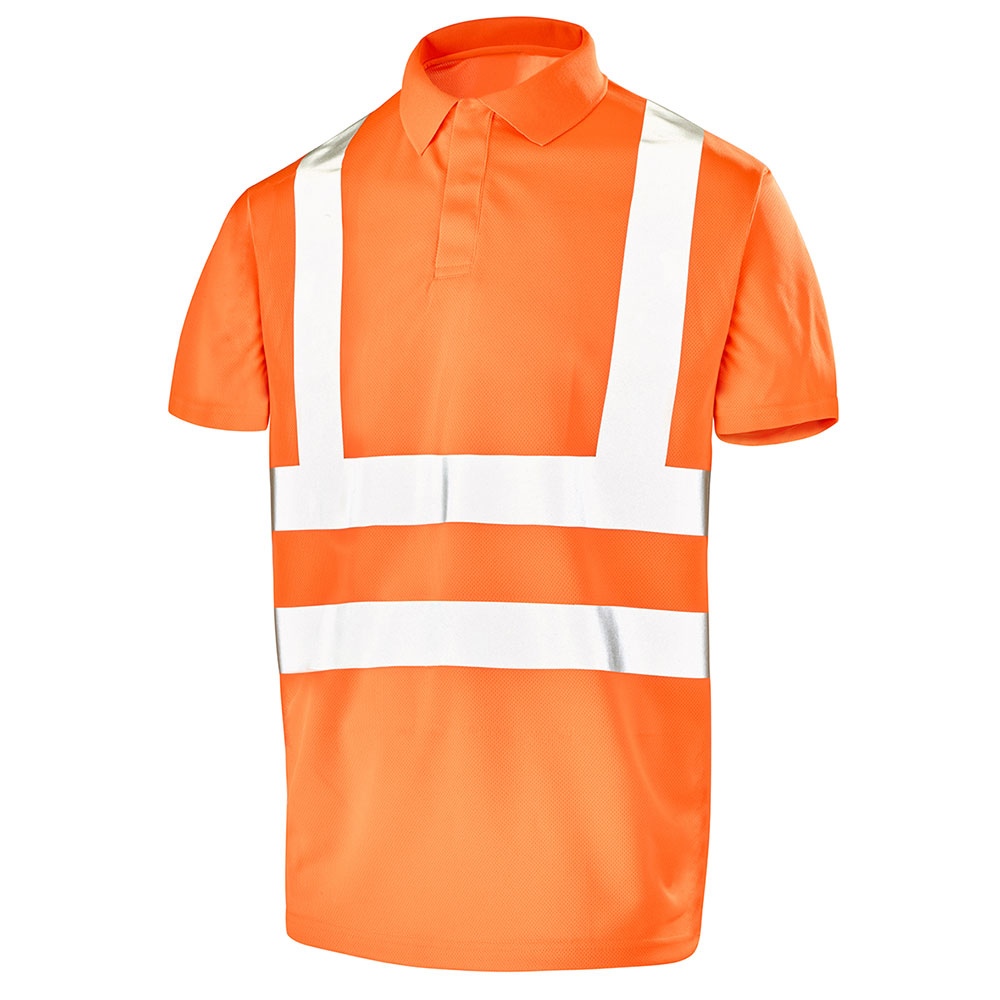 Polo manches courtes haute visibilité Fluo Base 2 – Cepovett Safety T090