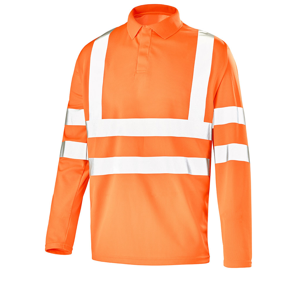 Polo manches longues haute visibilité Fluo Base 2 – Cepovett Safety T283