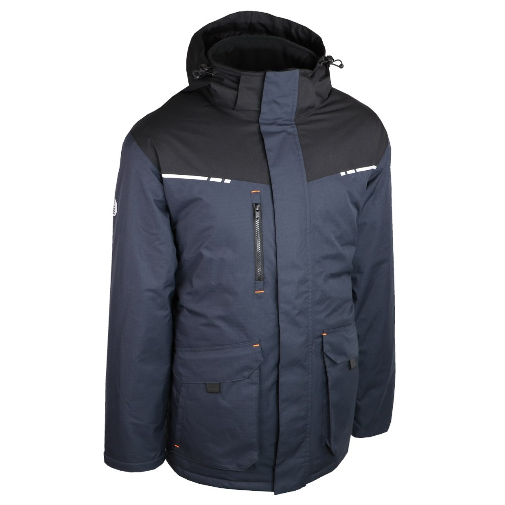 Parka ripstop doublée polaire noir/marine – Singer PALANA