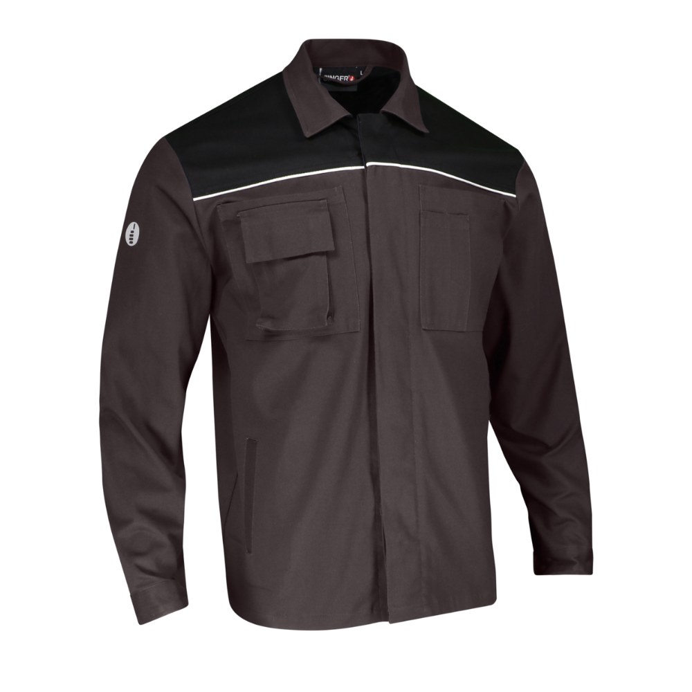 Veste de travail 100 % coton gris/noir – Singer VARY