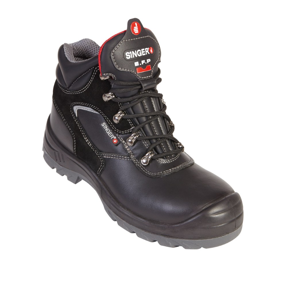 Chaussure de sécurité haute S3L cuir fleur noir – Singer FOGGIA