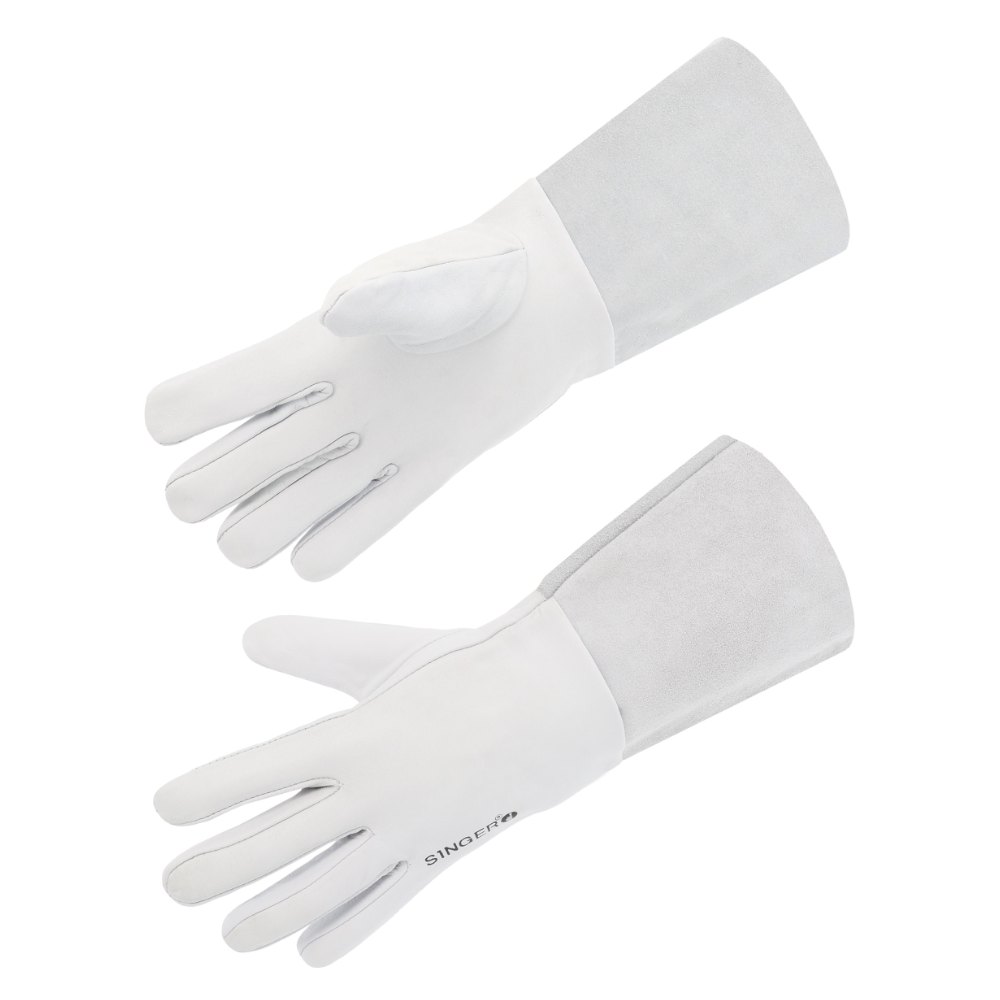 Gant tout fleur d'agneau, manchette croûte bovin de 14 cm (lot de 10 paires) – Singer AGN106