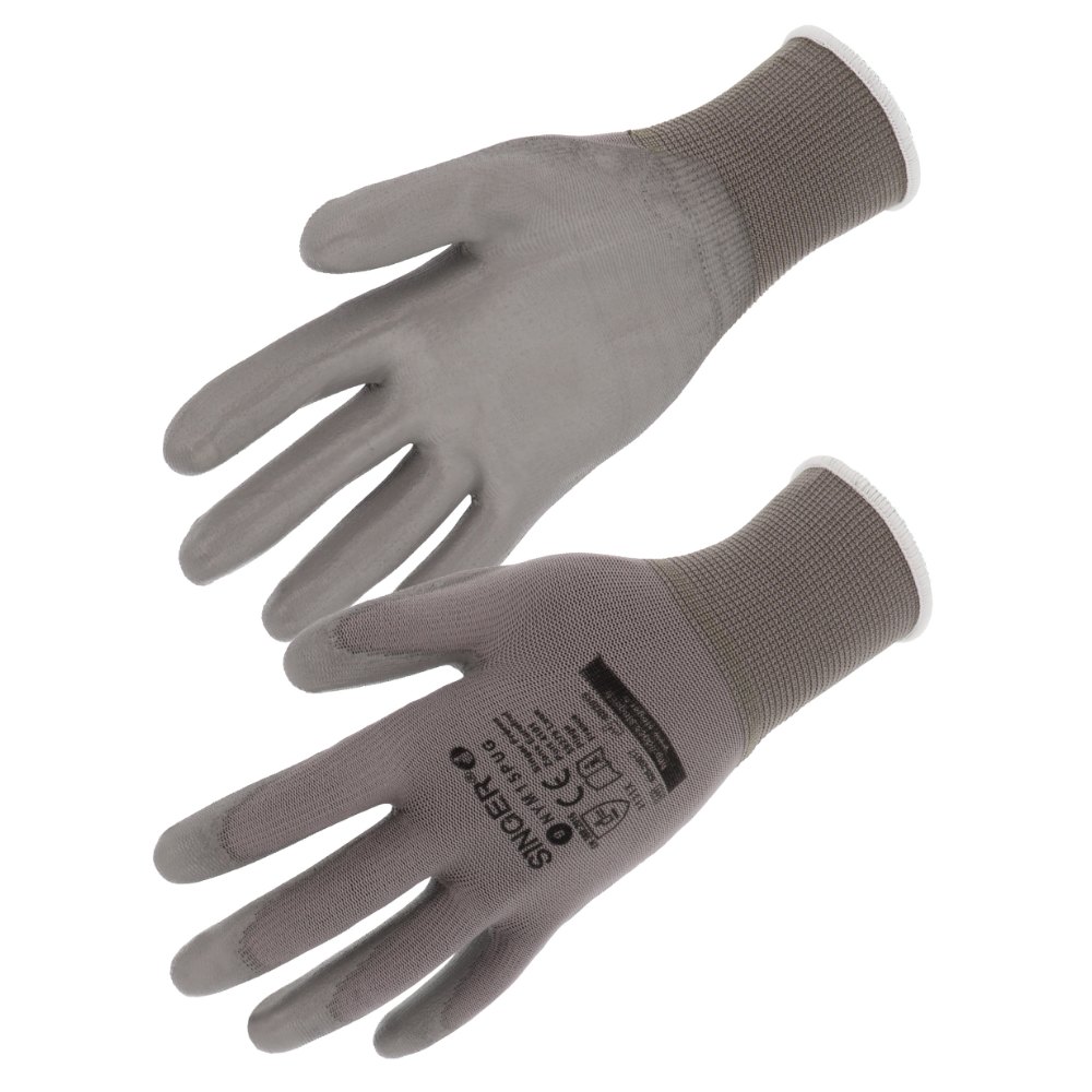 Gant polyuréthane (PU), support polyamide (lot de 10 paires) – Singer NYM15PUG