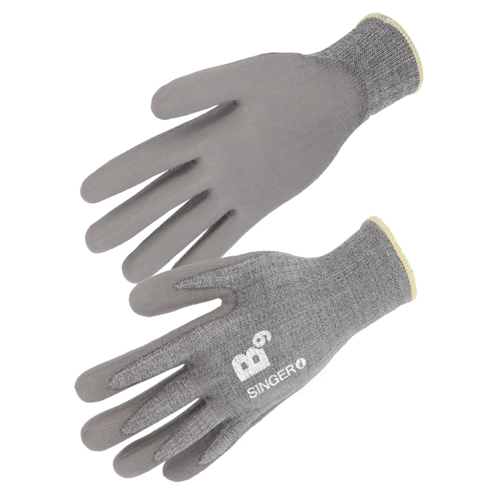 Gant PEHD, coupure B gris (lot de 10 paires) – Singer PHD133PU