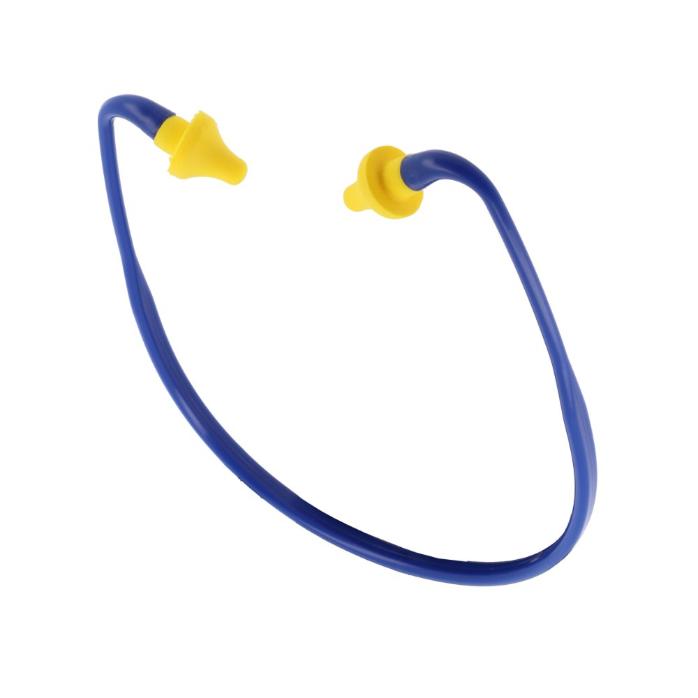 Bouchons d'oreille en polyuréthane avec arceau bleu / jaune – Singer 15BA27
