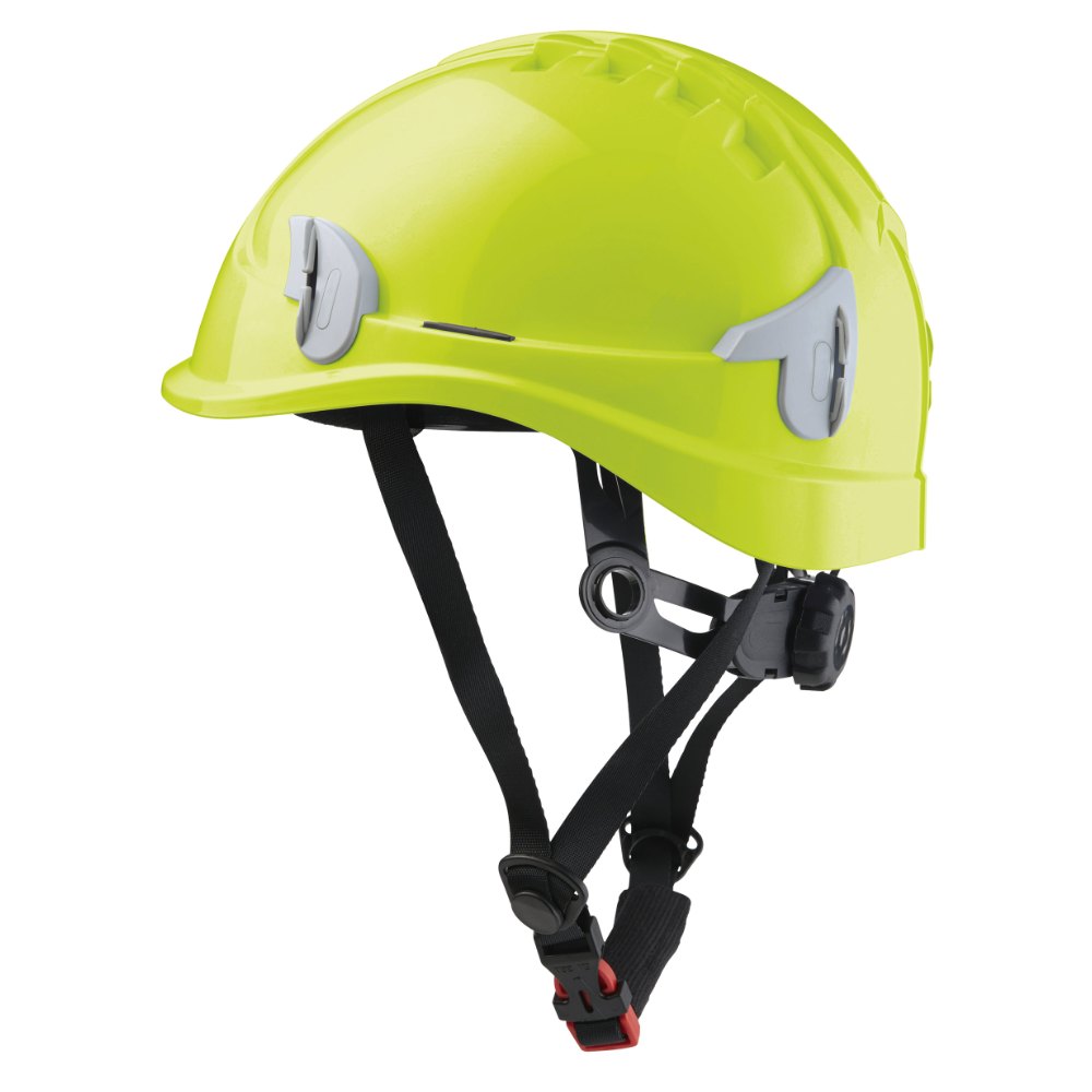 Casque monteur ventilé avec attaches pour lampe frontale jaune fluo – Singer ALPINHV