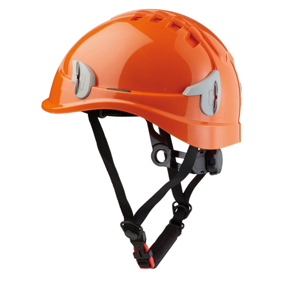 Casque monteur ventilé avec attaches pour lampe frontale orange – Singer ALPINO