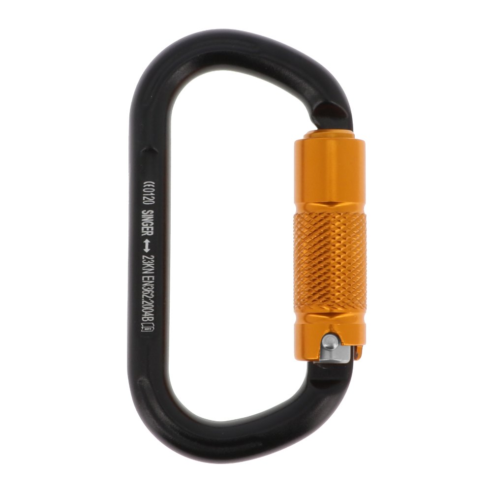 Mousqueton aluminium triple actions; ouverture 14 mm – Singer OVALUX